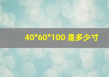 40*60*100 是多少寸